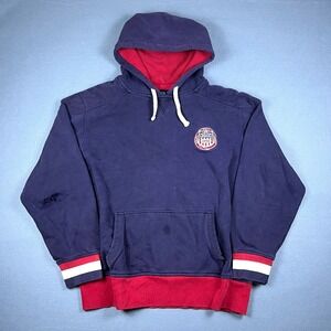 Polo Ralph Lauren Mens XL Navy Winter Event 1934 Crest Quilted Shoulder Hoodie